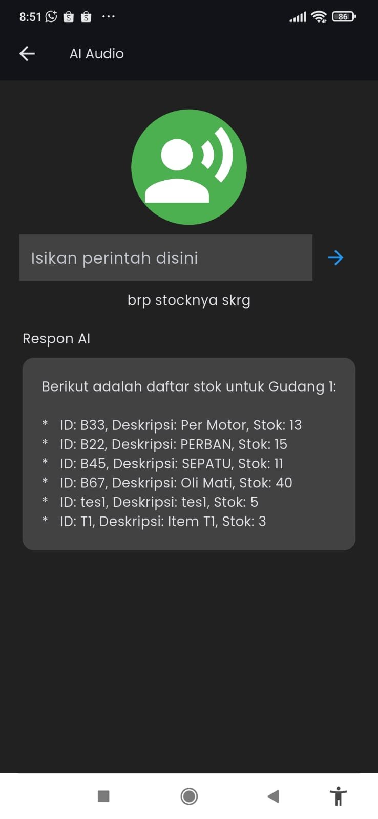 Aplikasi Warehouse AI
