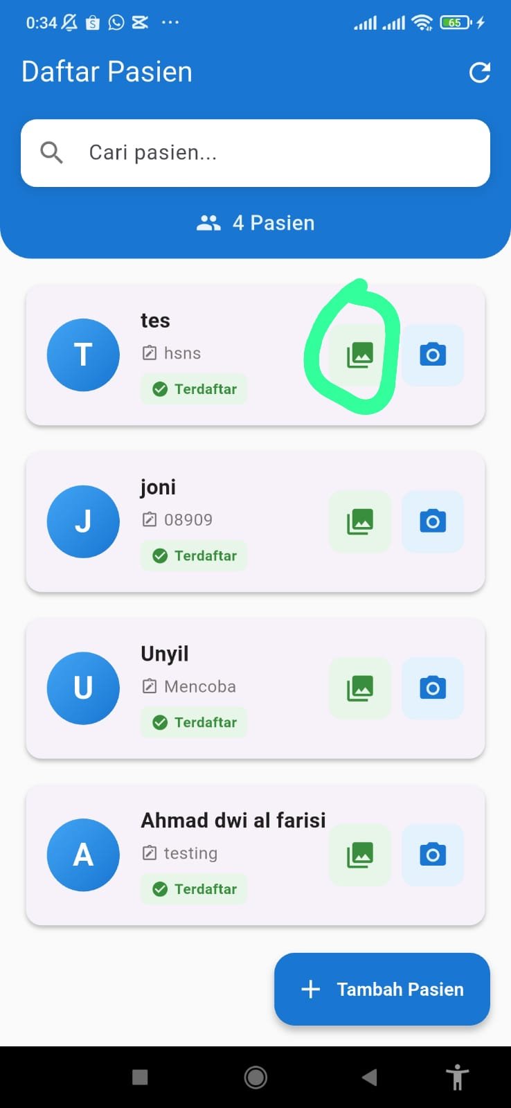 Aplikasi foto dan video data pasien gigi